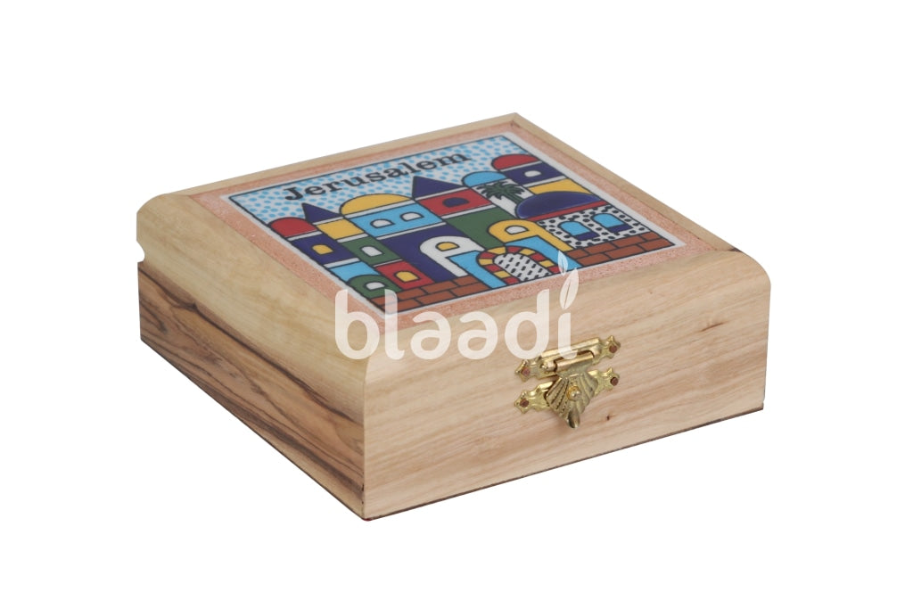 Ceramic Jerusalem Picture Small Gift Box
