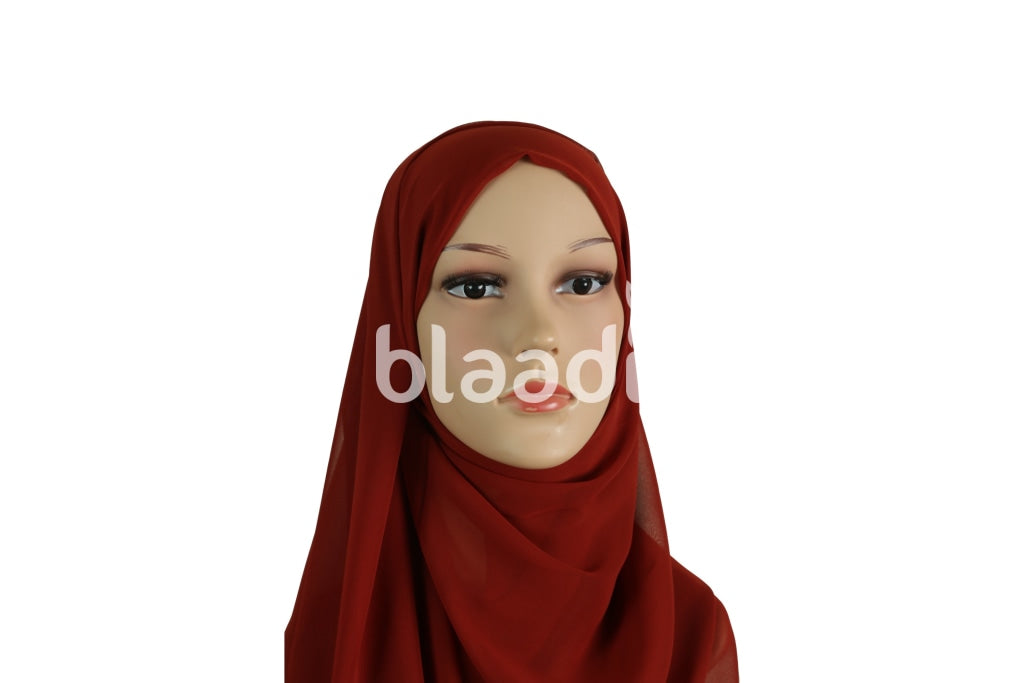 Cherry Red Georgette Fabric Hijab