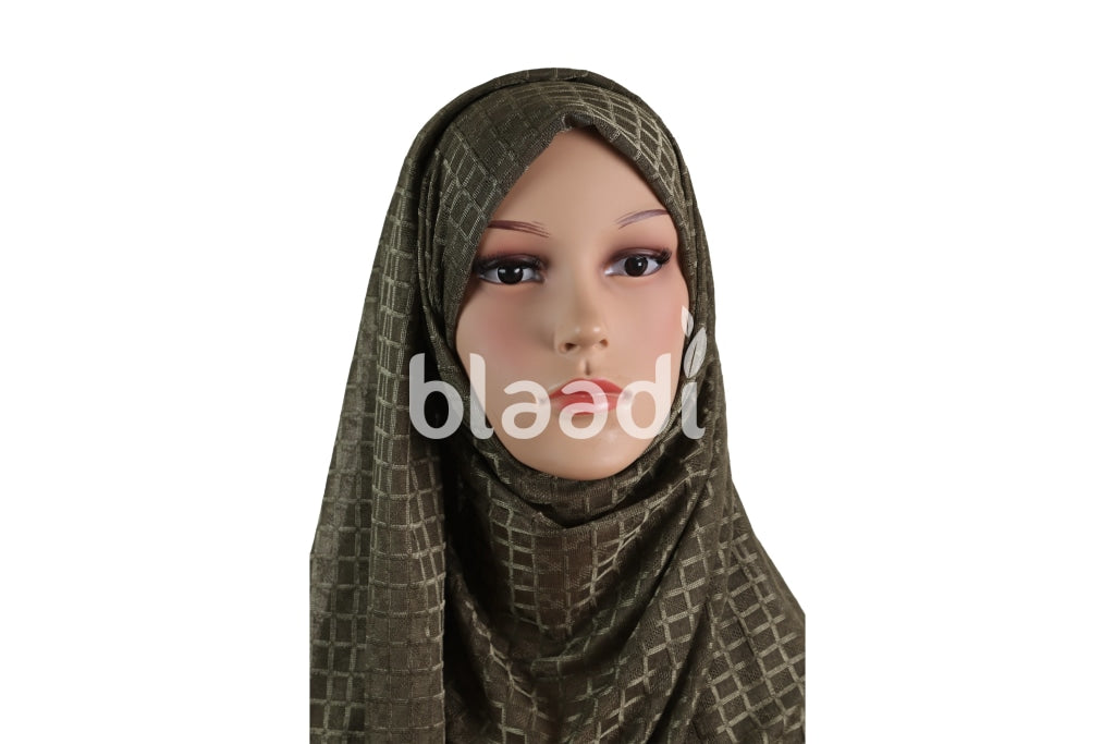 Dark Gray Green Sparkly Lycra Hijab