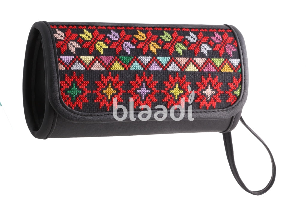 Embroidered Large Clutch Bag Flower Pattern