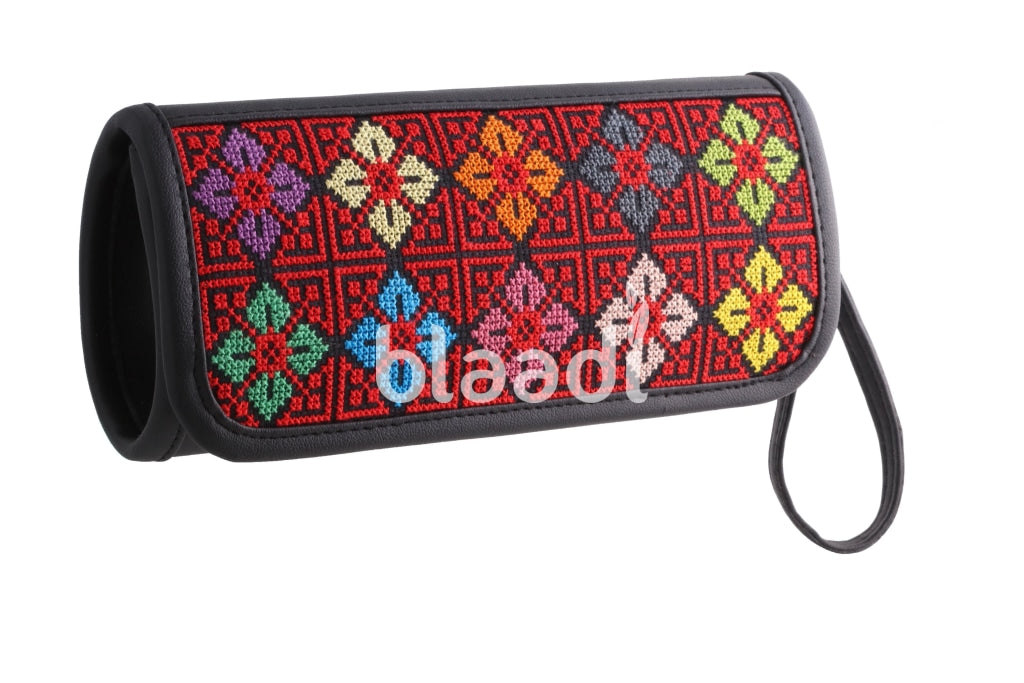 Embroidered Medium Clutch Bag Multi-Color Pattern