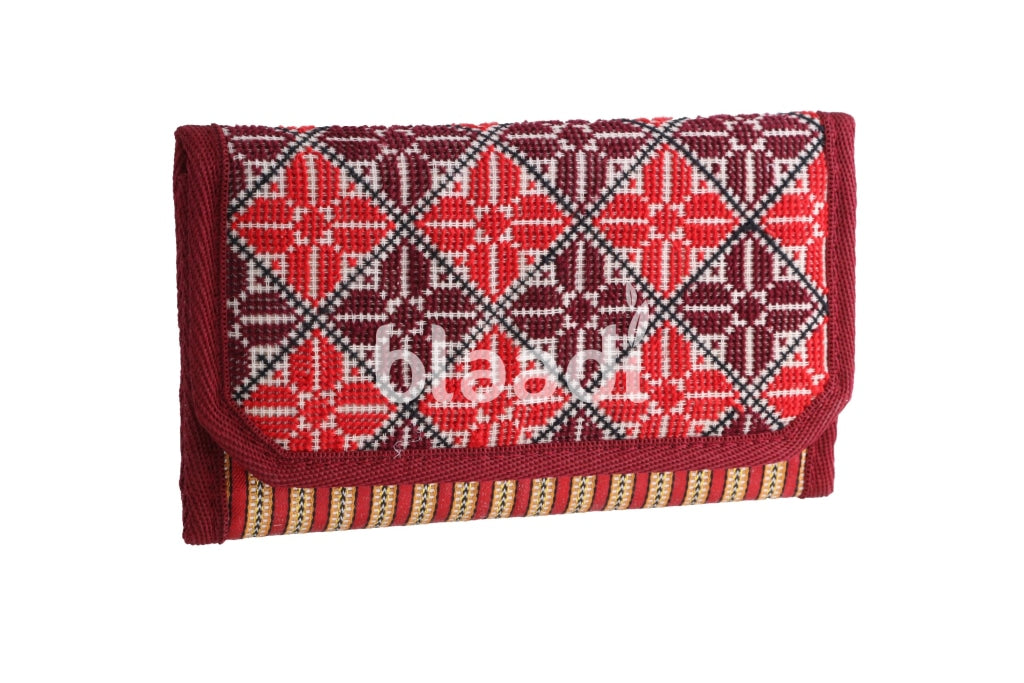 Fully Palestinian Embroiderd Small Wallet - Red