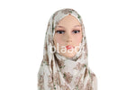 Light Grayish Orange Flower Pattern Piano Hijab