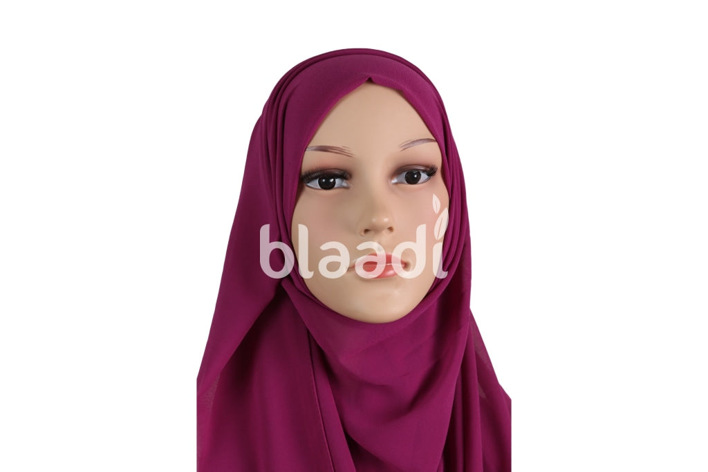 Magenta Purple Georgette Fabric Hijab