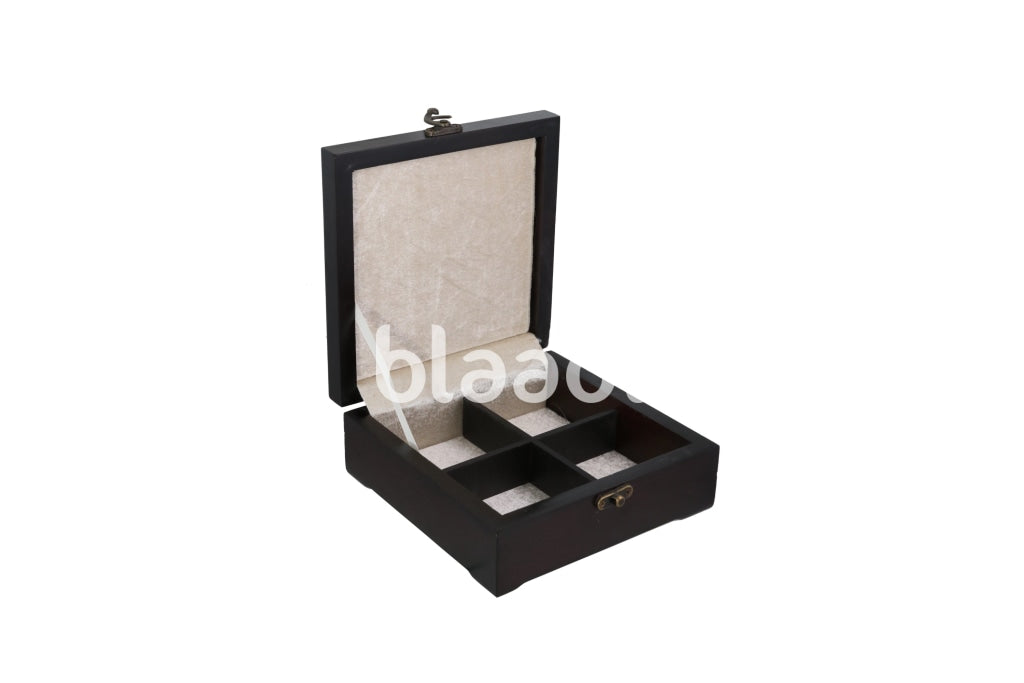 Medium Palestinian Embroidered Black Wooden Gift Box