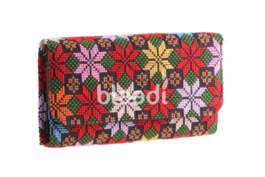 Multi-Color Palestinian Embroidery Small Wallet Pattern 1