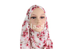 Pale Pink And Dark Rose Pattern Piano Hijab
