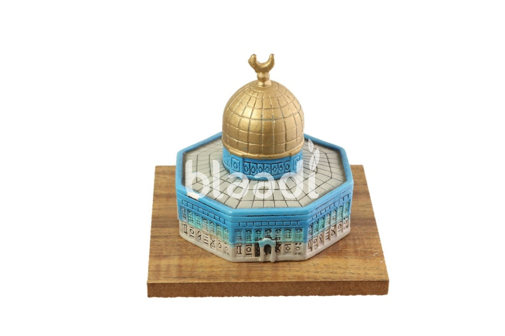 Plaster Crafted Dome Of The Rock Over Olive Wood Small Size Souvenir Gifts Souvenirs
