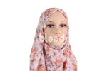 Rose Pattern Pale Red Piano Hijab