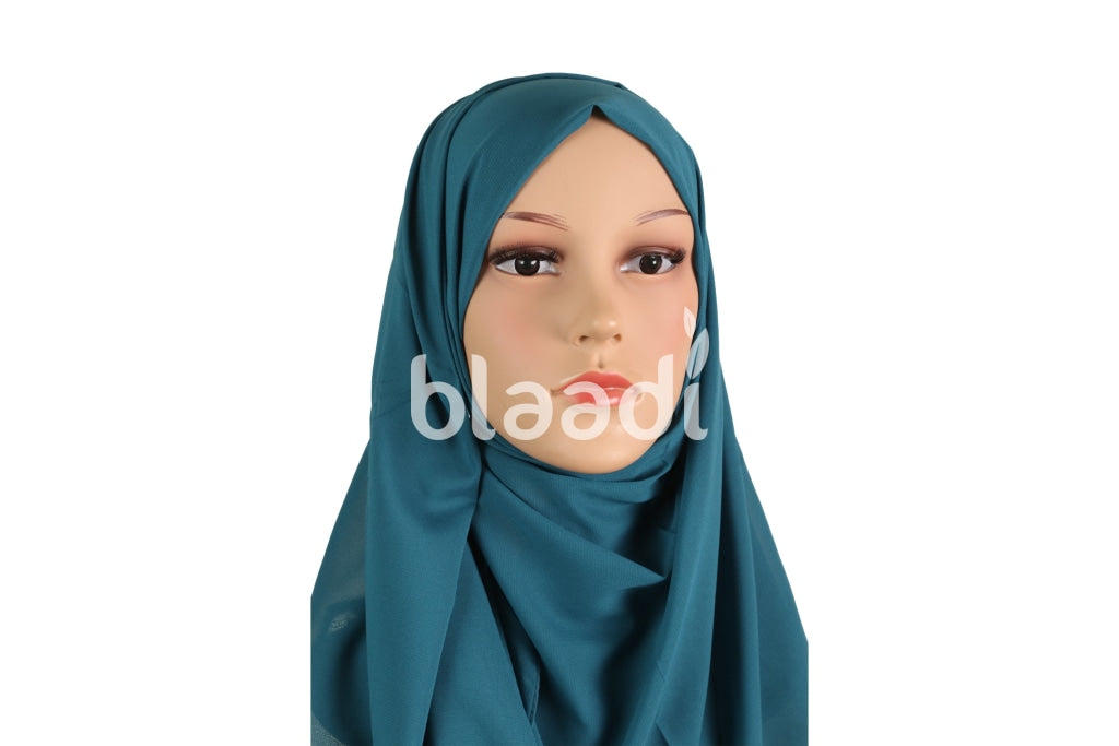 Strong Blue Georgette Fabric Hijab